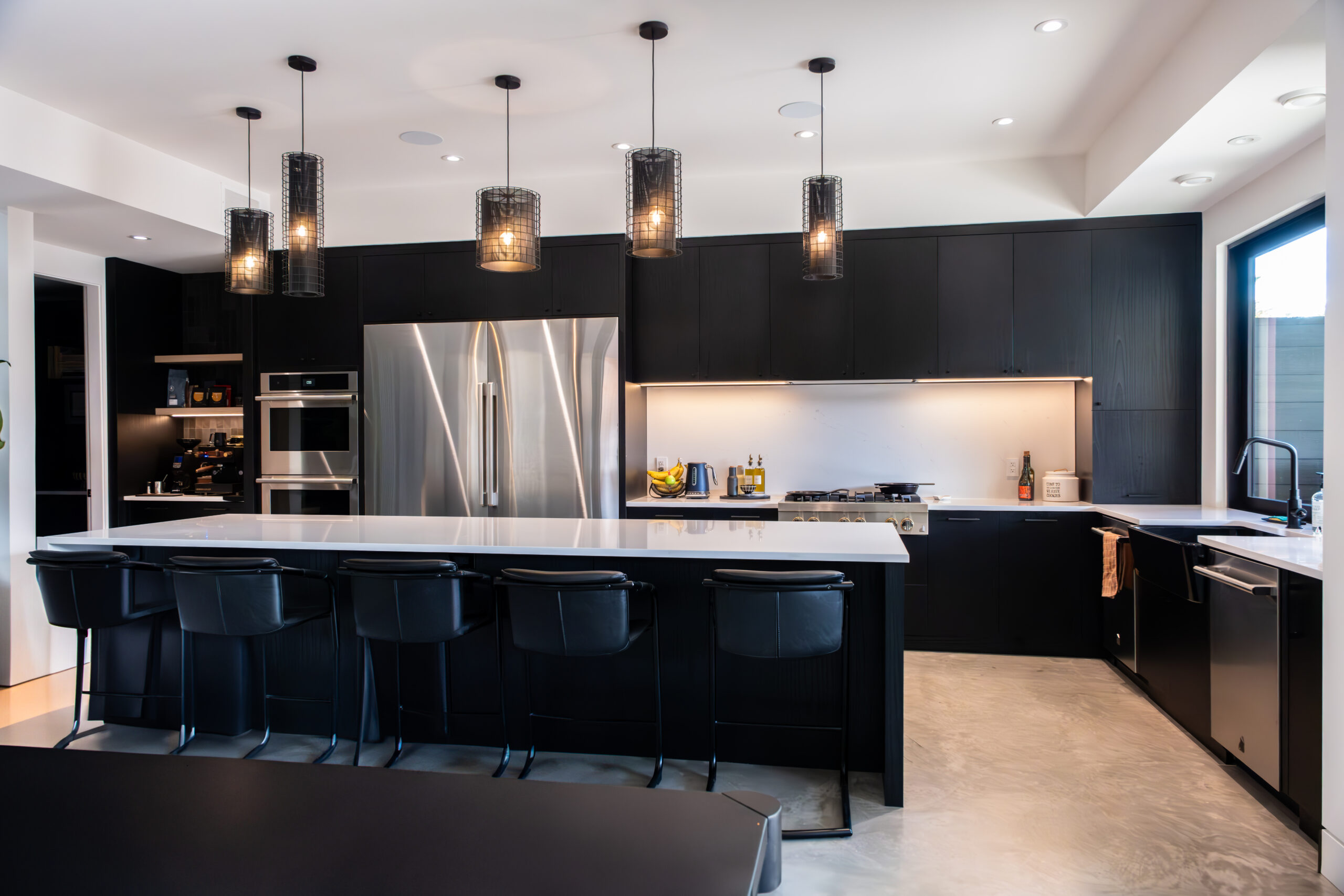 Black and Gold Kitchen Design. Custom Kitchen, Bathroom, Built-Ins and Pantry in Kelowna